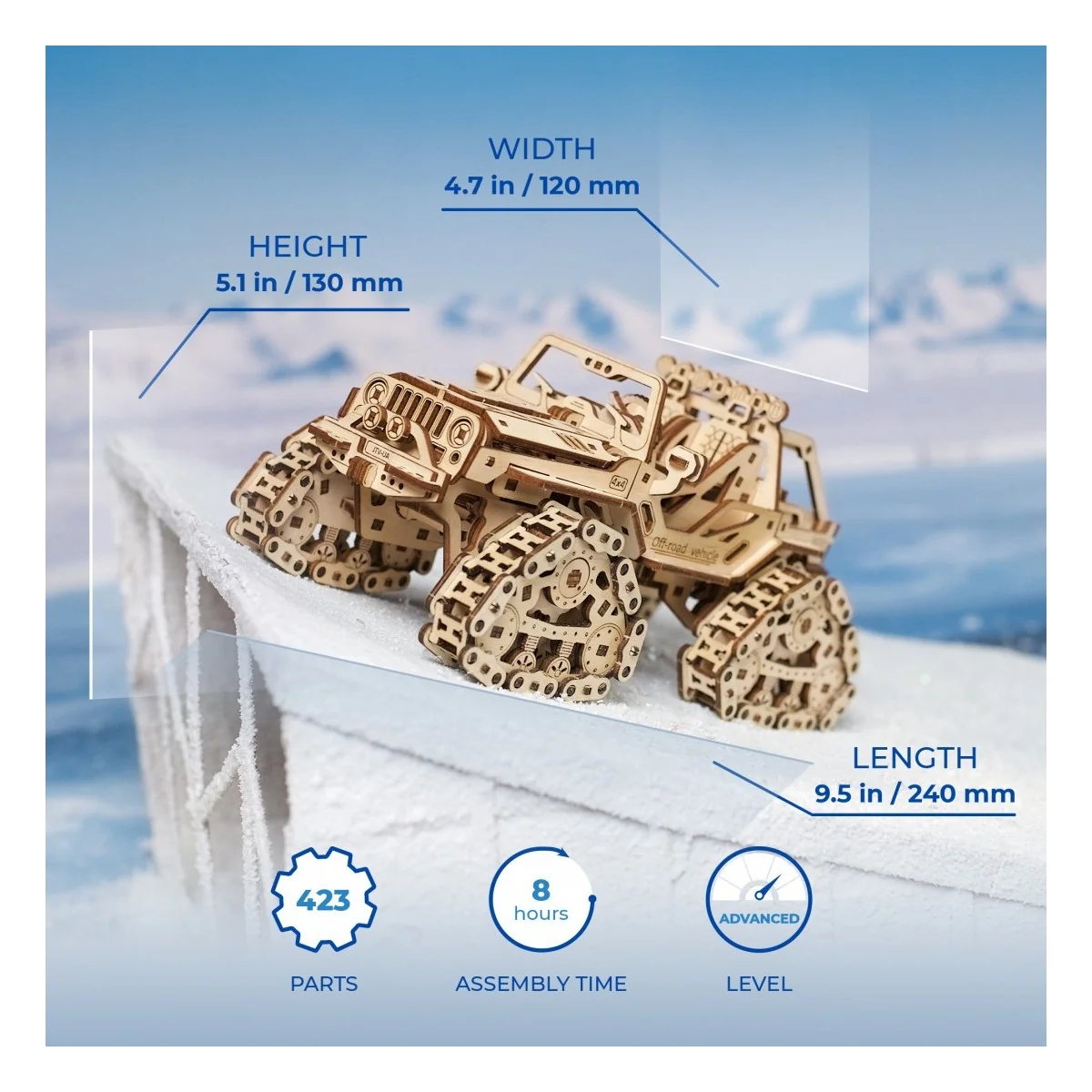 UGEARS Wooden Puzzle 3D Tracked All-Terrain Vehicle UGEARS UG-70204 - 7 UGEARS Wooden Puzzle 3D Tracked All-Terrain Vehicle UGEARS UG-70204 - 7