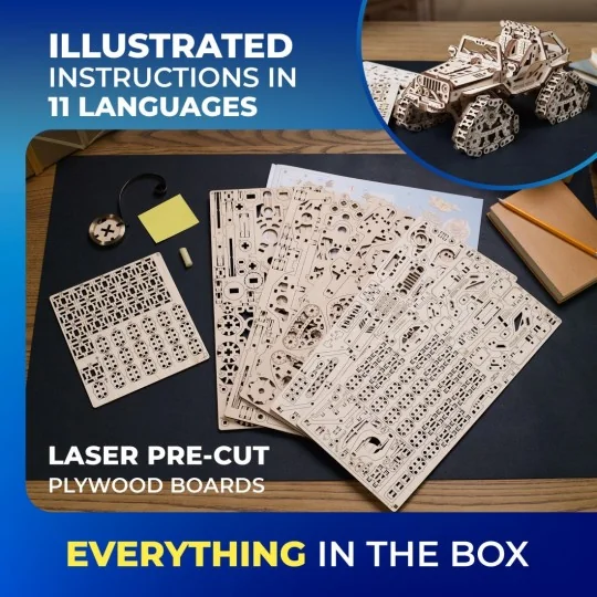 UG-70204-Véhicule tout terrain à chenilles Puzzle 3D bois UGEARS