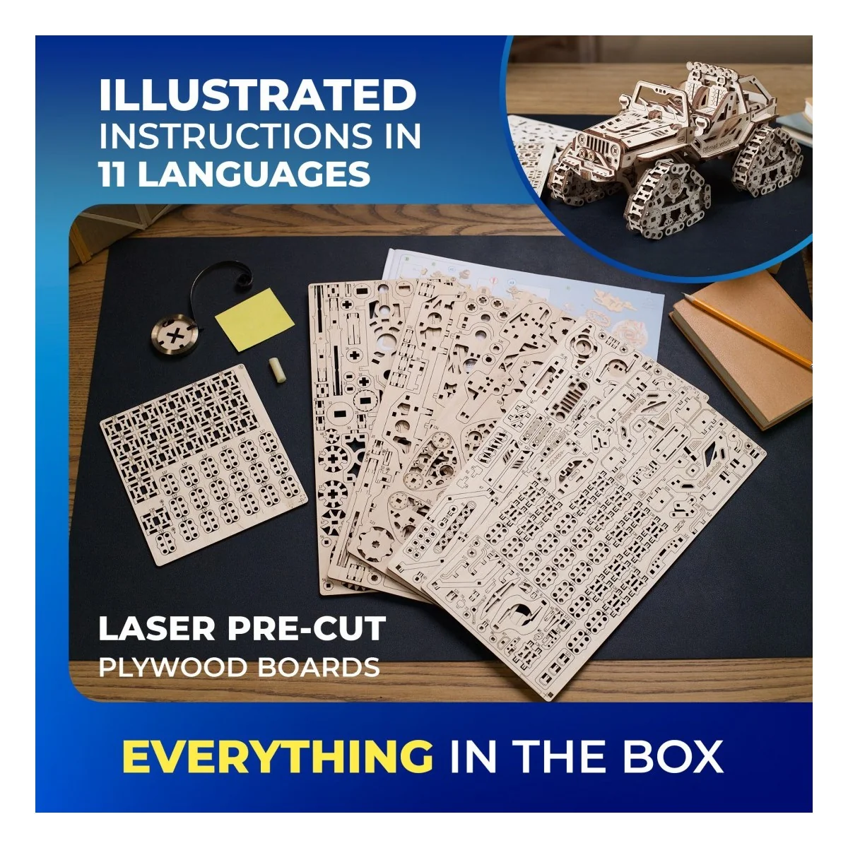 UGEARS Wooden Puzzle 3D Tracked All-Terrain Vehicle UGEARS UG-70204 - 8