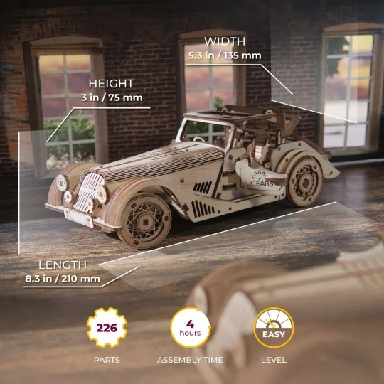 copy of UGEARS Wooden Puzzle 3D Tracked All-Terrain Vehicle UGEARS UG-70202 - 7 UG-70202-UGEARS Rapid Mouse 3D Wooden Sports Car Puzzle - UG-70202