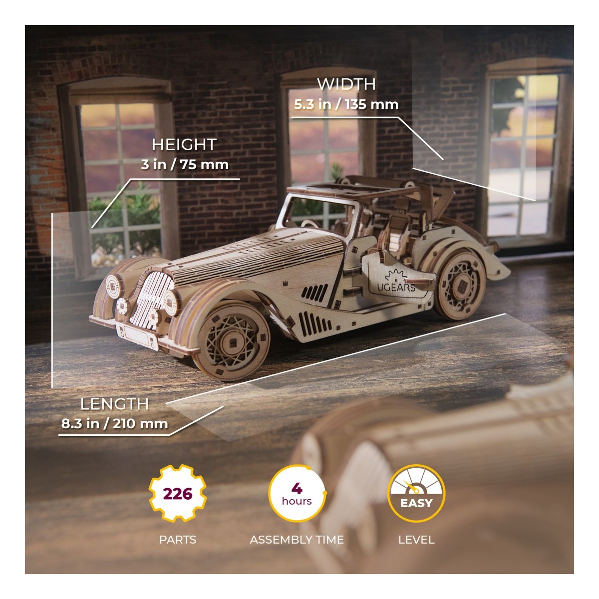 Voiture de sport Rapid Mouse Puzzle 3D bois UGEARS UGEARS UG-70202 - 7