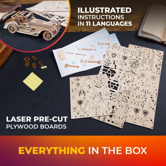 copy of UGEARS Wooden Puzzle 3D Tracked All-Terrain Vehicle UGEARS UG-70202 - 8 UG-70202-UGEARS Rapid Mouse 3D Wooden Sports Car Puzzle - UG-70202