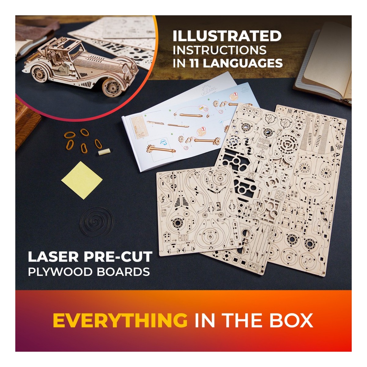 copy of UGEARS Wooden Puzzle 3D Tracked All-Terrain Vehicle UGEARS UG-70202 - 8