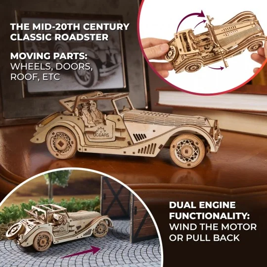 Voiture de sport Rapid Mouse Puzzle 3D bois UGEARS UGEARS UG-70202 - 9 UG-70202-Voiture de sport Rapid Mouse Puzzle 3D bois UGEARS - UG-70202