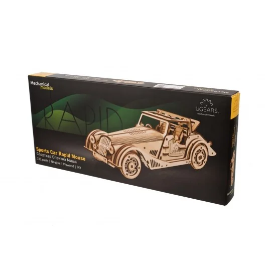 copy of UGEARS Wooden Puzzle 3D Tracked All-Terrain Vehicle UGEARS UG-70202 - 12 UG-70202-UGEARS Rapid Mouse 3D Wooden Sports Car Puzzle - UG-70202