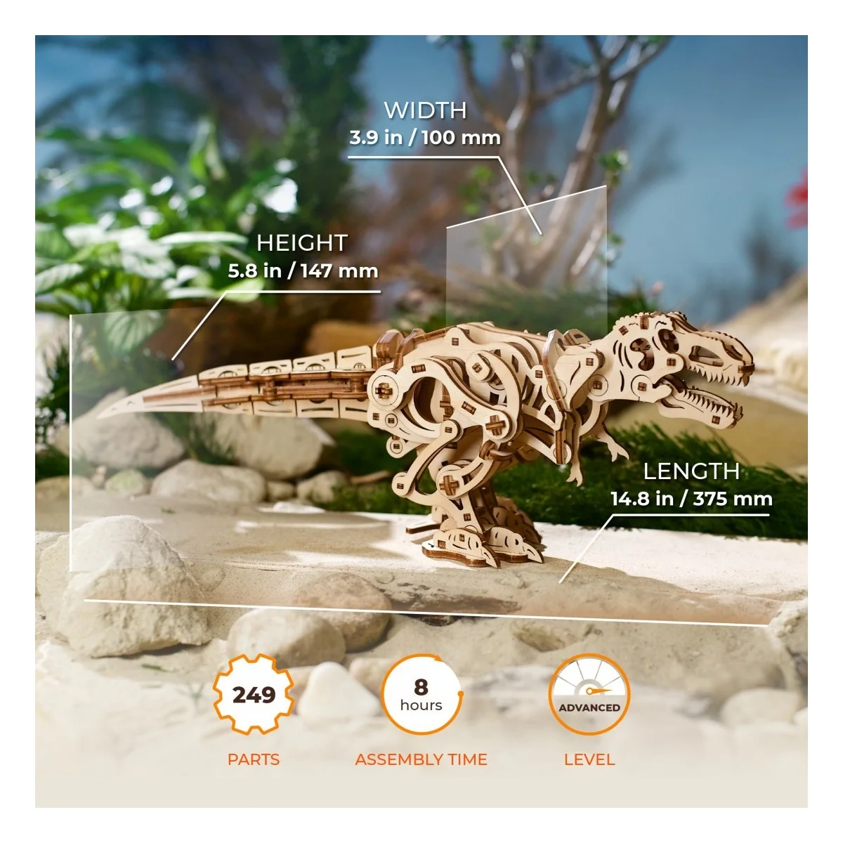 Tyrannosaurus Rex Puzzle 3D wood UGEARS UGEARS UG-70203 - 7 Tyrannosaurus Rex Puzzle 3D wood UGEARS UGEARS UG-70203 - 7