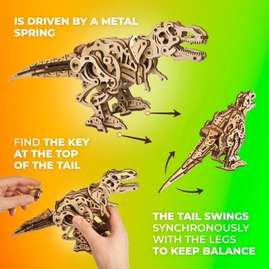 Tyrannosaurus Rex Puzzle 3D wood UGEARS UGEARS UG-70203 - 9 UG-70203-Tyrannosaurus Rex Puzzle 3D wood UGEARS - UG-70203