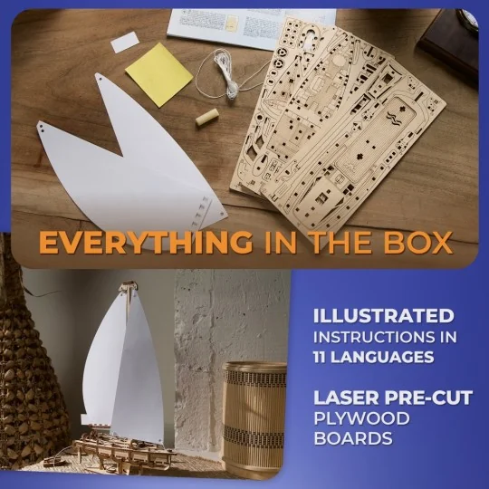 UG-70193-Sailboat Ocean Beauty Yacht Puzzle 3D Wood UGEARS - UG-70193