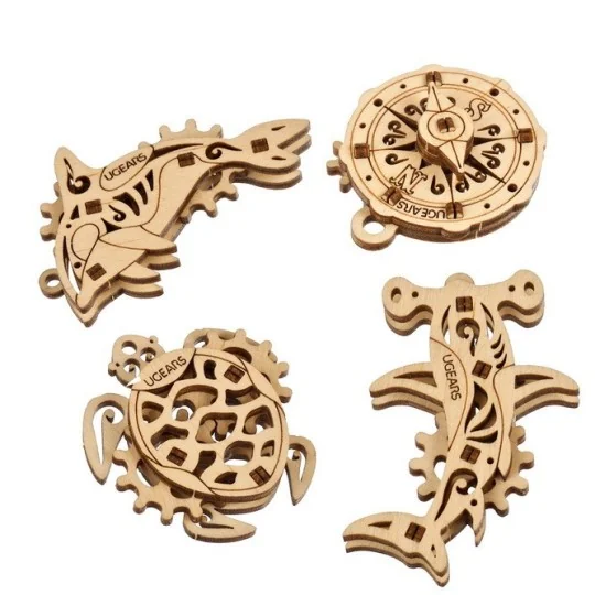 UG-70201-U-Fidgets Océan Atlantique Puzzle 3D bois UGEARS