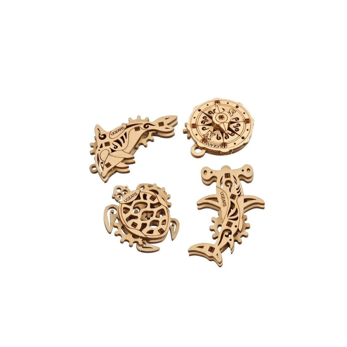 U-Fidgets Atlantic Ocean Puzzle 3D Wood UGEARS UGEARS UG-70201 - 2