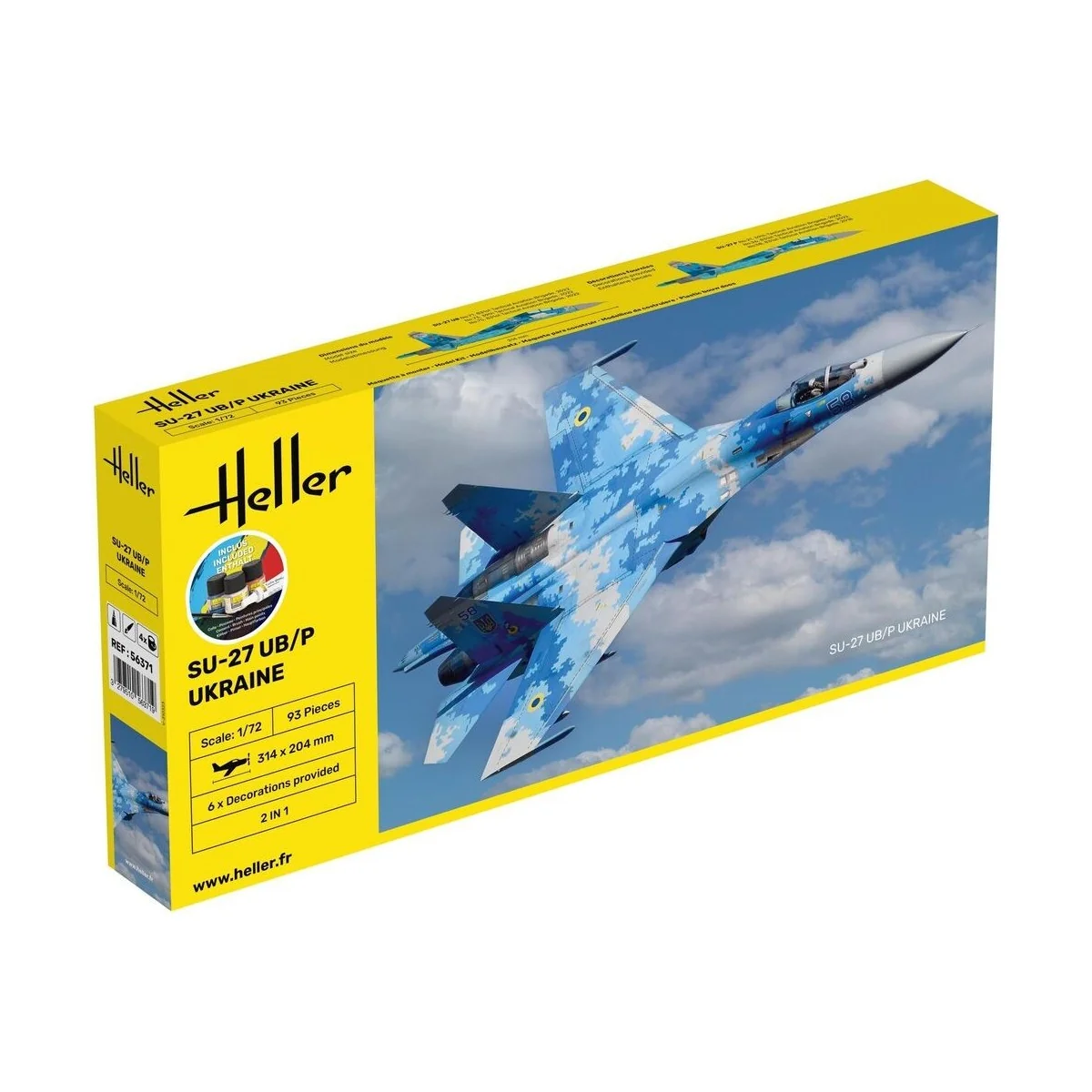 SU-27 UB/P Ukraine 1/72 Heller + colle et peintures Heller HEL-56371 - 1 SU-27 UB/P Ukraine 1/72 Heller + colle et peintures Heller HEL-56371 - 1