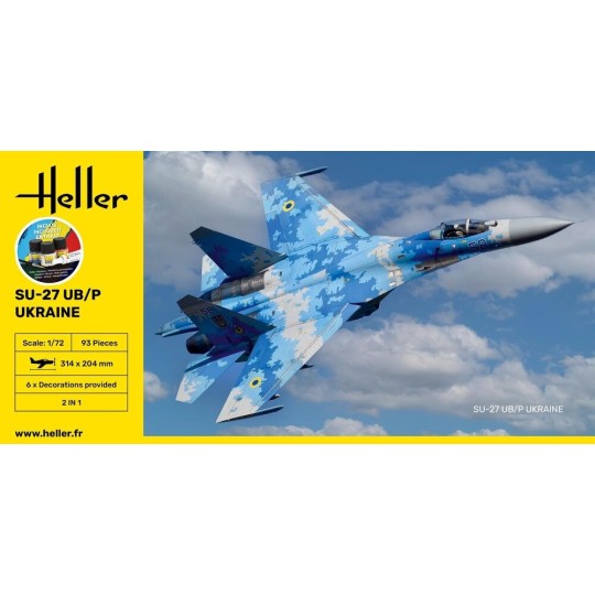 HEL-56371-SU-27 UB/P Ukraine 1/72 Heller + colle et peintures