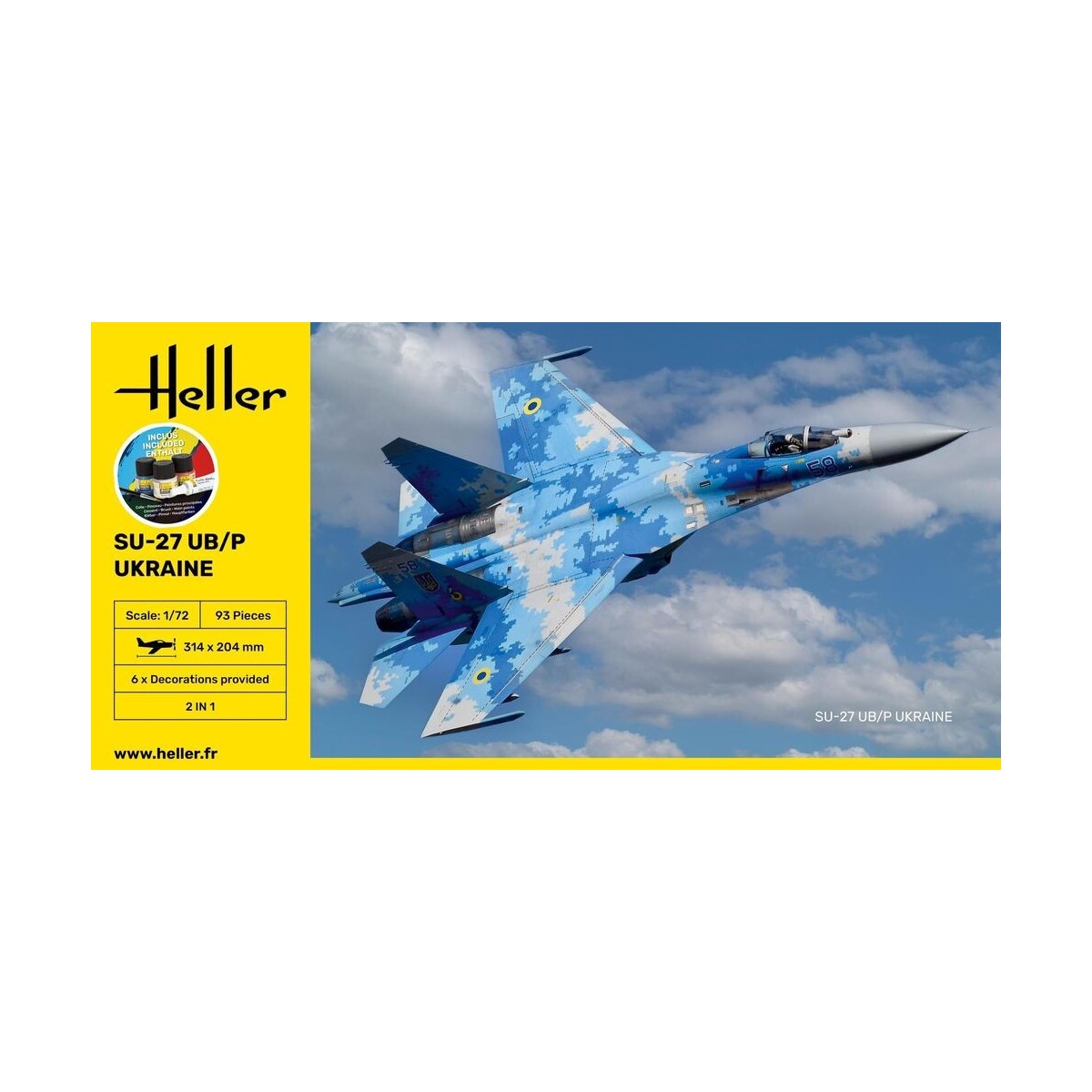 SU-27 UB/P Ukraine 1/72 Heller + colle et peintures Heller HEL-56371 - 2