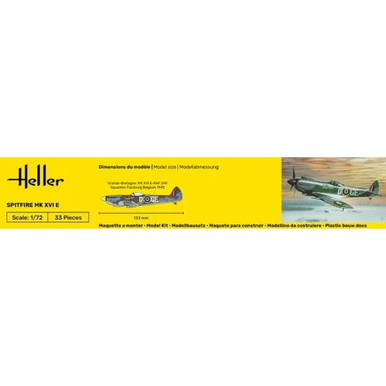 Spitfire MK XVI E 1/72 Heller + colle et peintures Heller HEL-56282 - 4 HEL-56282-Spitfire MK XVI E 1/72 Heller + colle et peintures - HEL-56282
