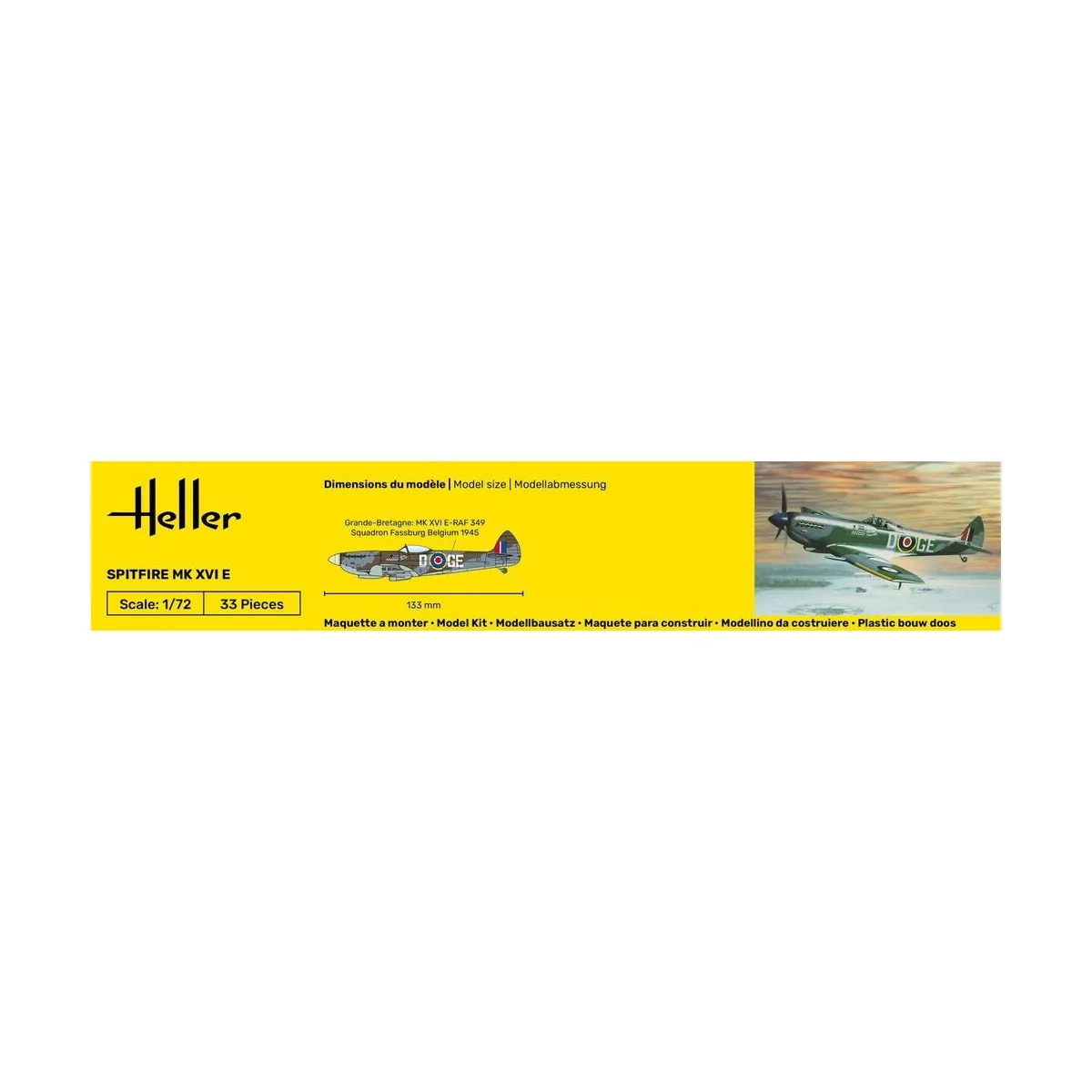 Spitfire MK XVI E 1/72 Heller + colle et peintures Heller HEL-56282 - 4 Spitfire MK XVI E 1/72 Heller + colle et peintures Heller HEL-56282 - 4