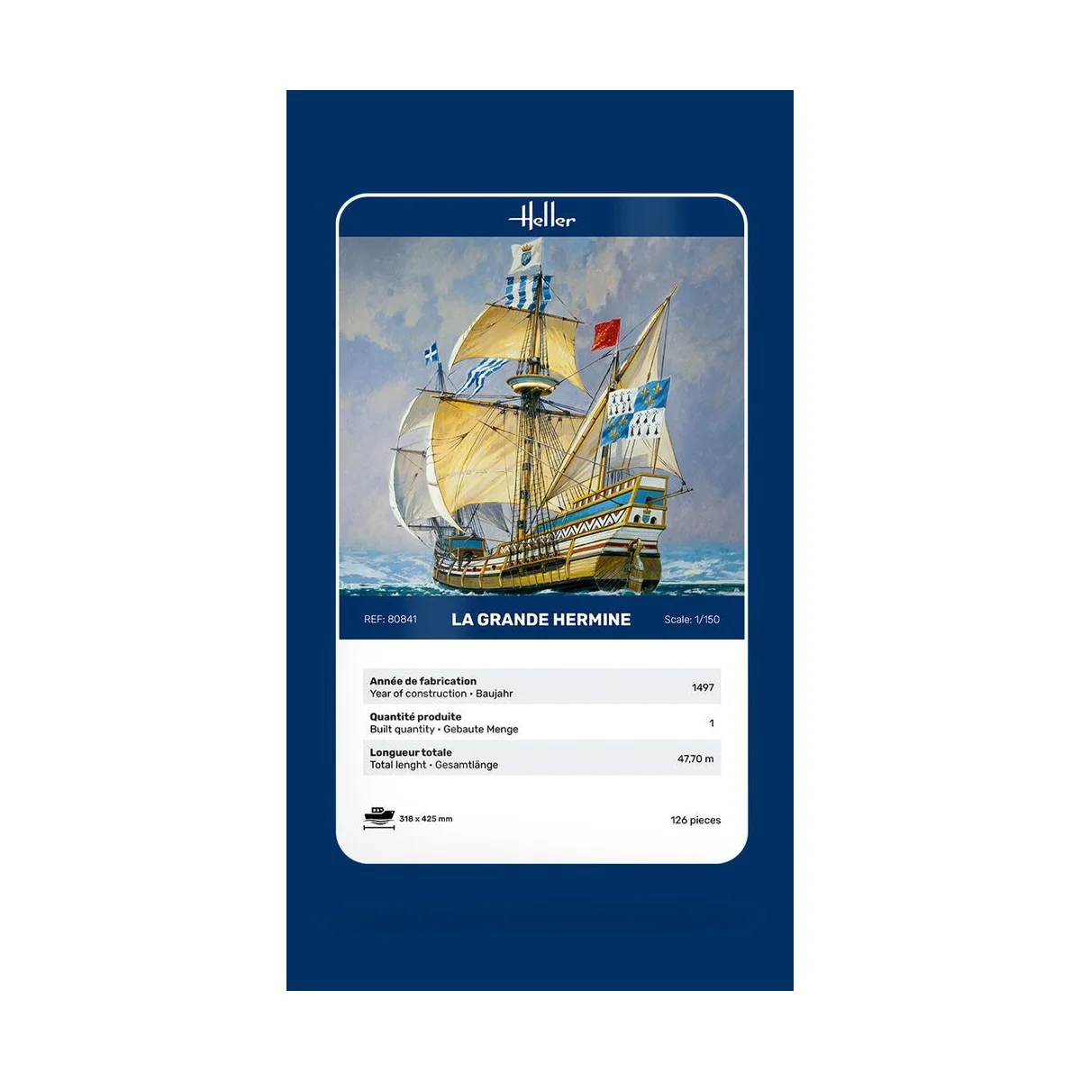Boat La Grande Hermine 1/150 Heller Heller HEL-80841 - 4 Boat La Grande Hermine 1/150 Heller Heller HEL-80841 - 4