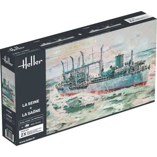 HEL-85050-Boat box La Seine + La Saône 1/400 Heller - HEL-85050