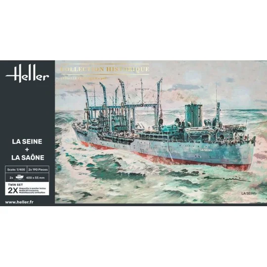 HEL-85050-Coffret bateaux La Seine + La Saône 1/400 Heller