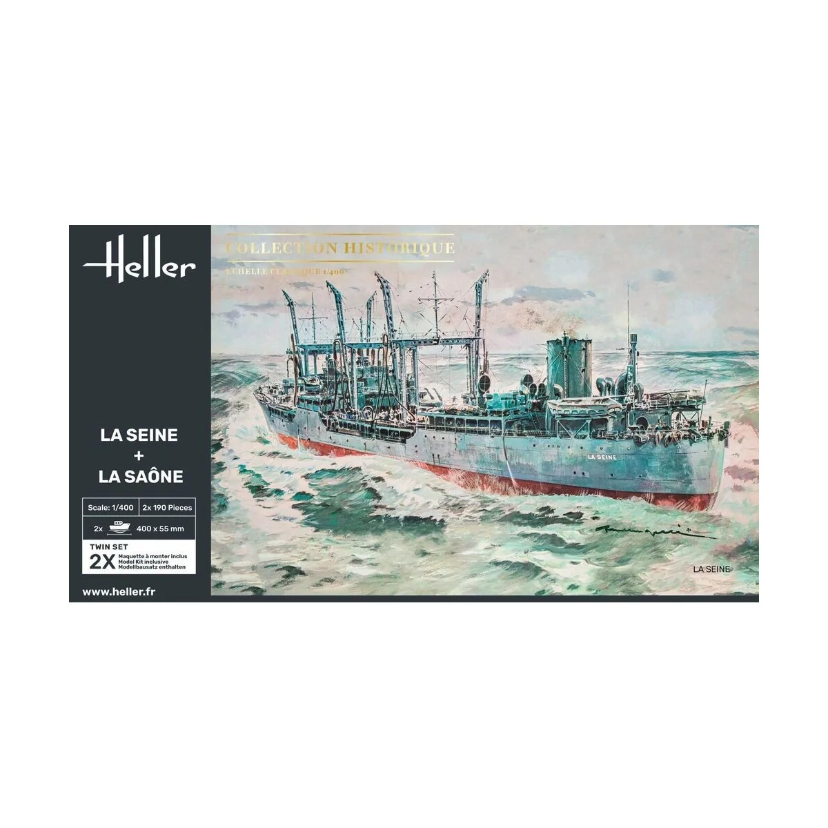 Boat box La Seine + La Saône 1/400 Heller Heller HEL-85050 - 2