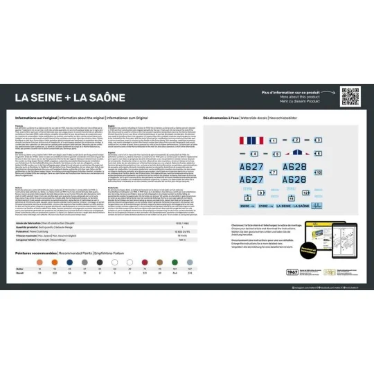 HEL-85050-Boat box La Seine + La Saône 1/400 Heller - HEL-85050
