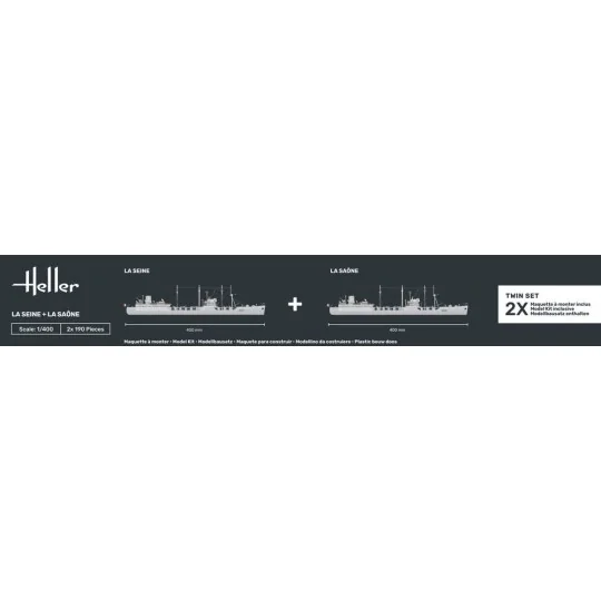 HEL-85050-Boat box La Seine + La Saône 1/400 Heller - HEL-85050