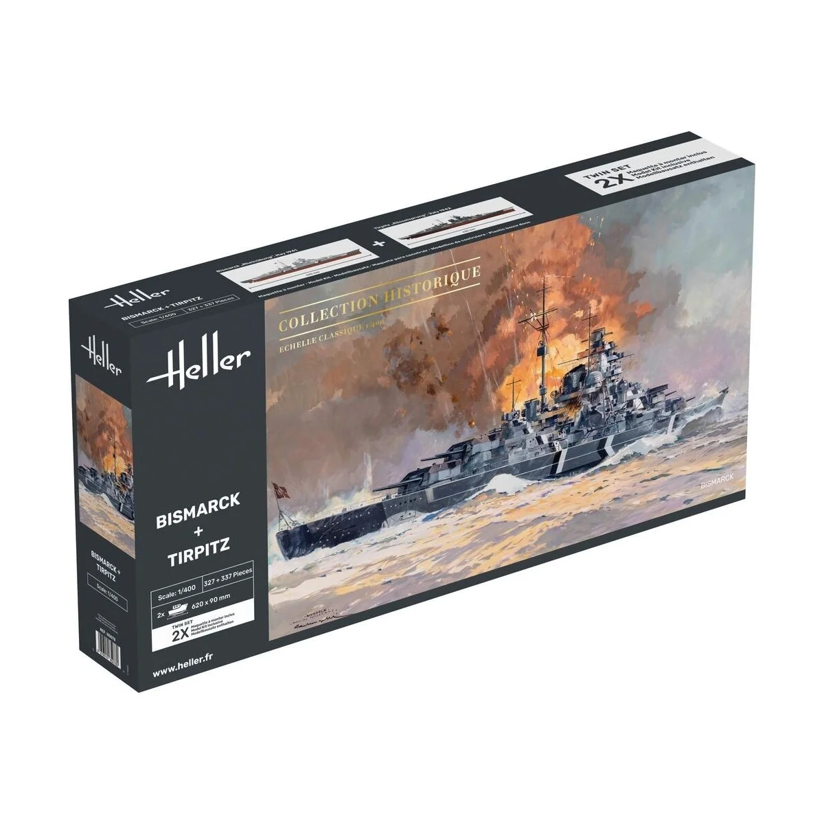 Boat box Bismarck + Tirpitz 1/400 Heller Heller HEL-85078 - 1 Boat box Bismarck + Tirpitz 1/400 Heller Heller HEL-85078 - 1
