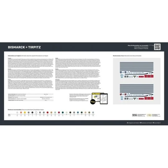 HEL-85078-Boat box Bismarck + Tirpitz 1/400 Heller
