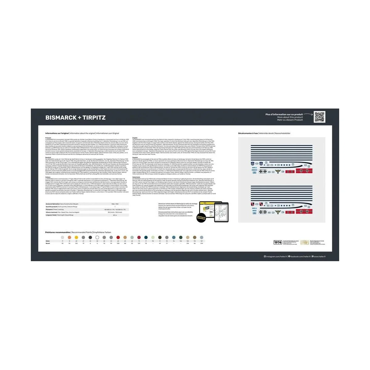 Boat box Bismarck + Tirpitz 1/400 Heller Heller HEL-85078 - 2