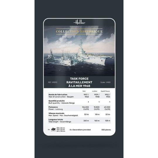 HEL-81092-Coffret bateaux Task Force Ravitaillement à la Mer 1986 1/400 Heller