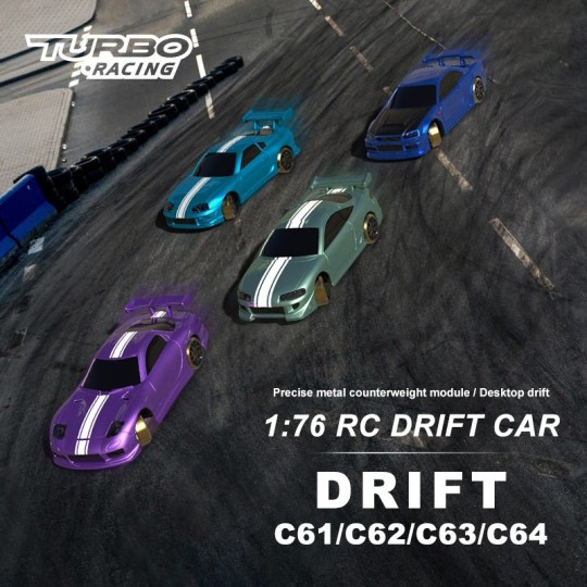 TB-C61-Micro Drift Purple 1/76 RTR Turbo Racing