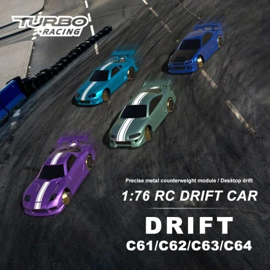 Micro Drift Violet 1/76 RTR Turbo Racing Turbo Racing TB-C61 - 4 TB-C61-Micro Drift Violet 1/76 RTR Turbo Racing - TB-C61