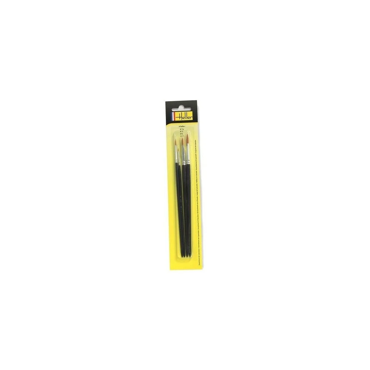 Heller H9901 Set de 4 pinceaux n° 3/0 - 3 - 6 - 10 HEL-9901 - 1