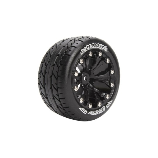 ST-Rocket Tires + Black Rims 2.8" 1/10 (x2) Louise RC Louise RC L-T3208SB - 1 L-T3208SB-ST-Rocket Tires + Black Rims 2.8" 1/10 (x2) Louise RC - L-T3208SB