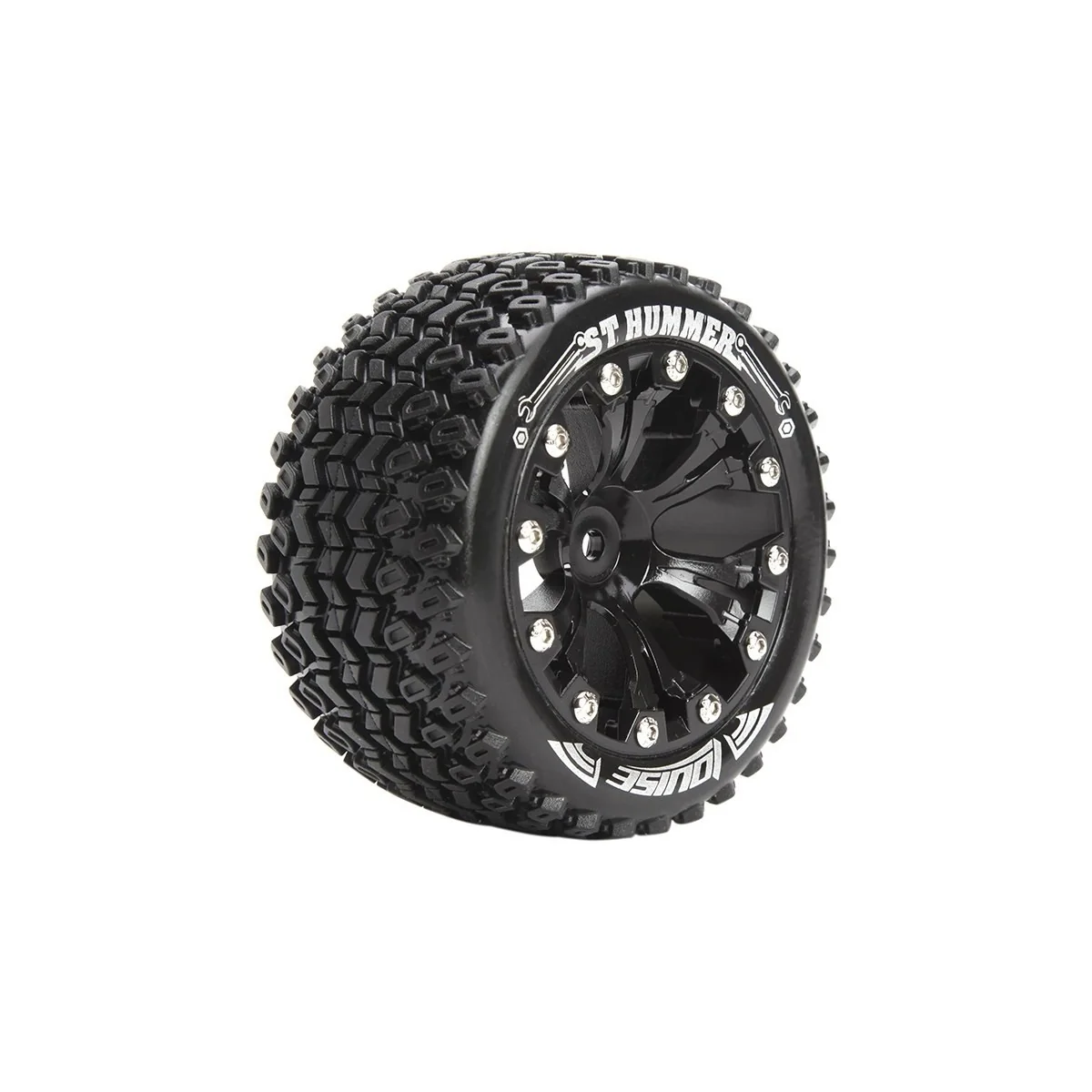 Pneus ST-Hummer + Jantes Noir 2.8" 1/10 (x2) Louise RC Louise RC L-T3209SB - 1