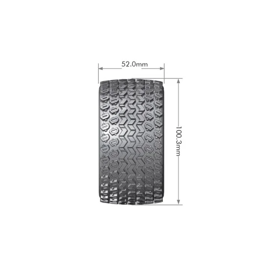 L-T3209SB-Pneus ST-Hummer + Jantes Noir 2.8" 1/10 (x2) Louise RC - L-T3209SB