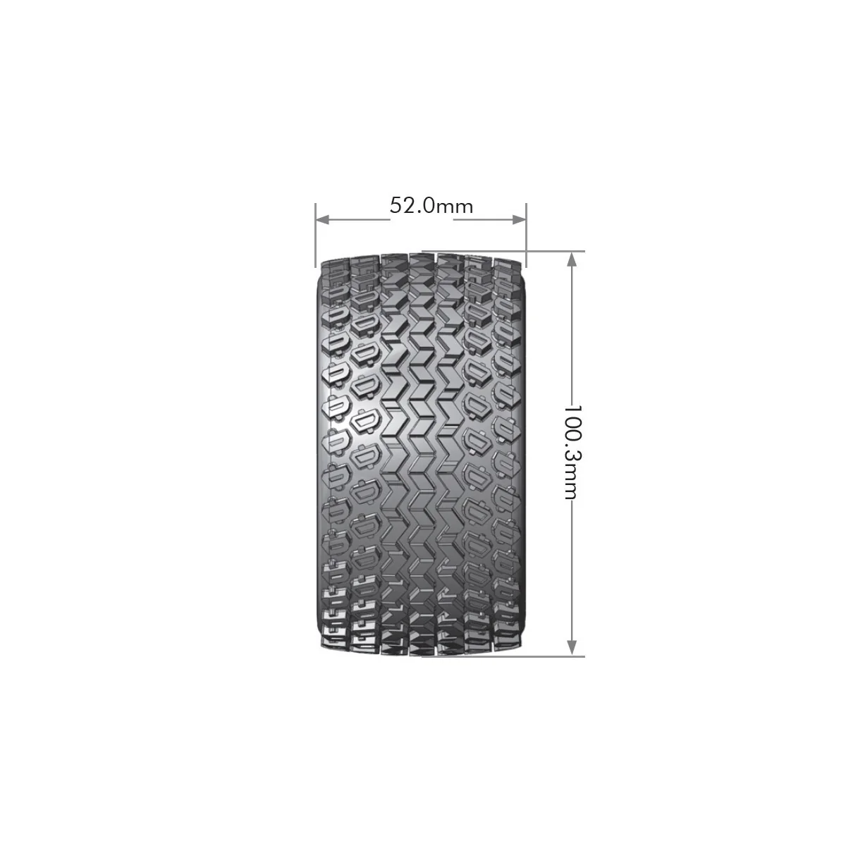 Pneus ST-Hummer + Jantes Noir 2.8" 1/10 (x2) Louise RC Louise RC L-T3209SB - 2