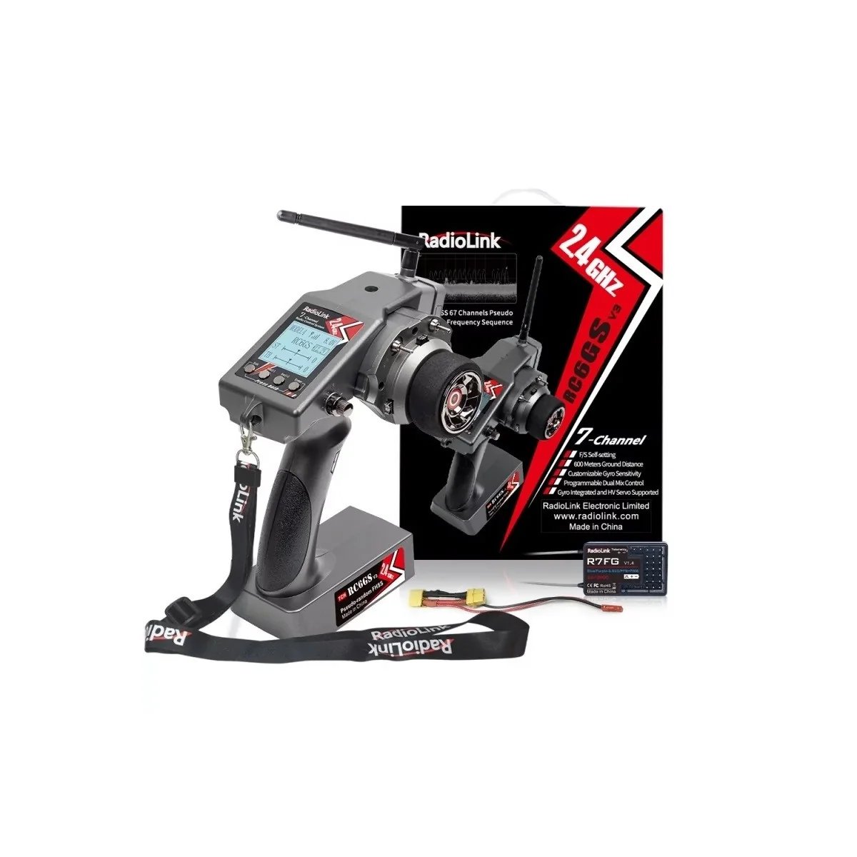 Radio RC6GS V3 2.4Ghz 7 voies + R7FG RadioLink RadioLink RDL-RC6GS-V3-SET - 1