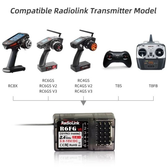 RDL-0-R6FG-R6FG V5 RadioLink 6-way surface receiver
