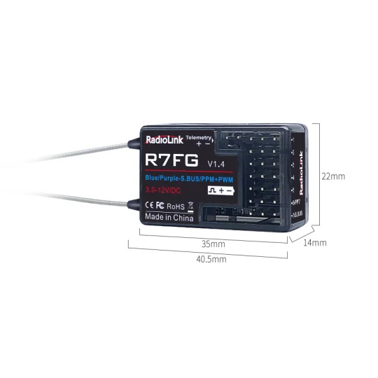 Récepteur surface 7 voies R7FG V1.4 RadioLink RadioLink RDL-0-R7FG - 2 RDL-0-R7FG-Récepteur surface 7 voies R7FG V1.4 RadioLink - RDL-0-R7FG