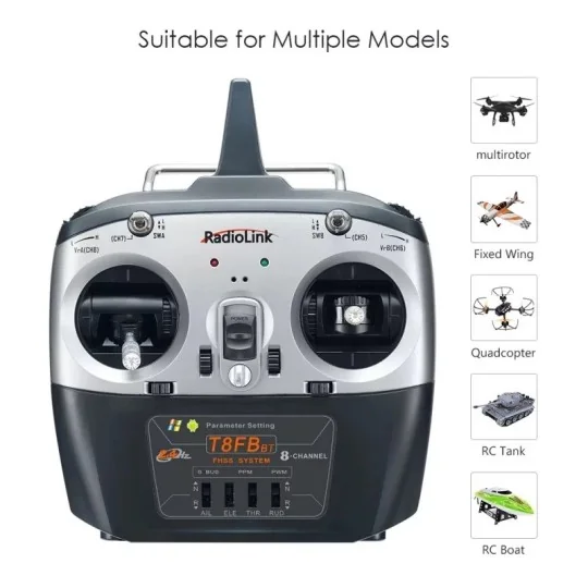 RDL-T8FB-BT-SET-Radio T8FB BT 2.4Ghz 8 voies + R8EF RadioLink - RDL-T8FB-BT-SET