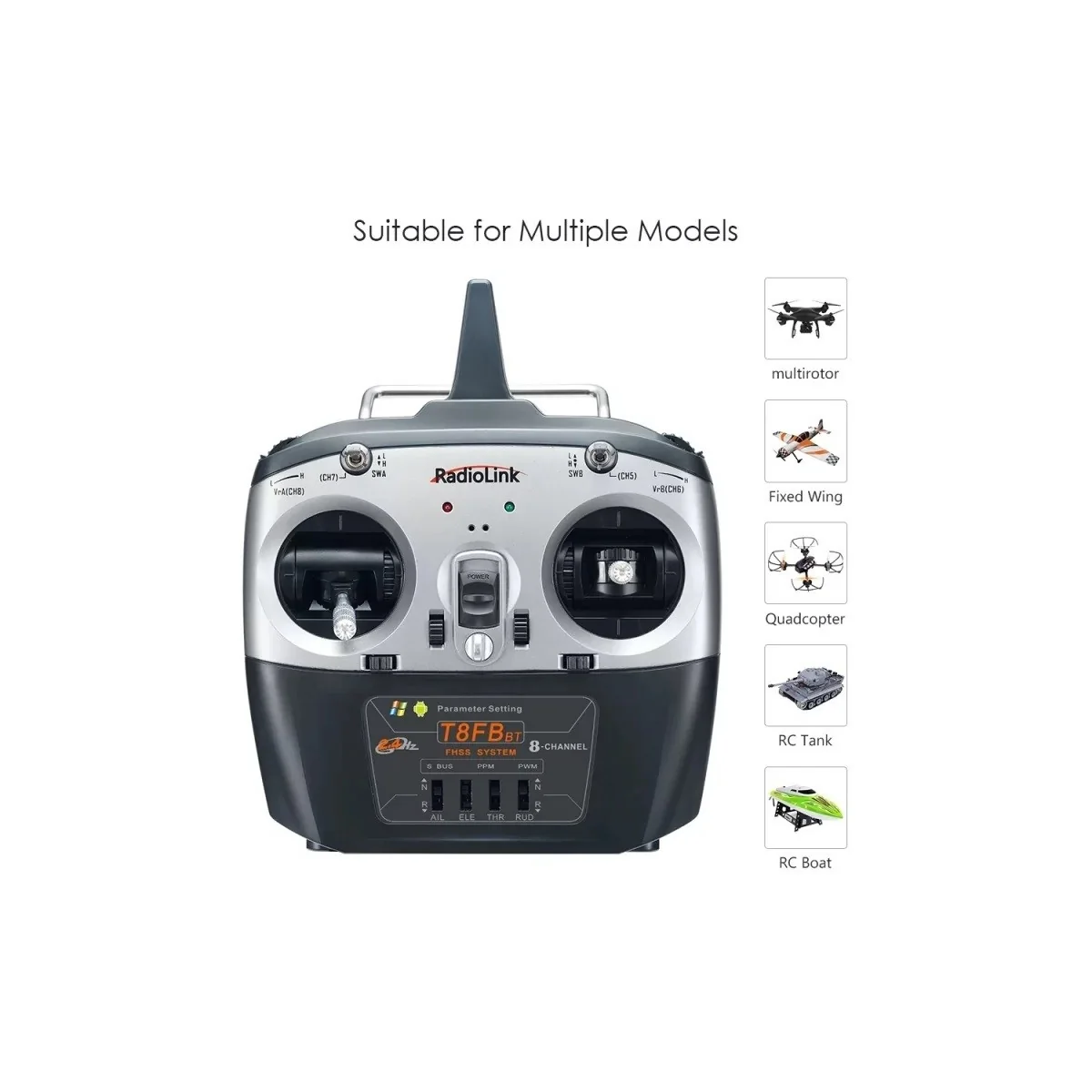 Radio T8FB BT 2.4Ghz 8 voies + R8EF RadioLink RadioLink RDL-T8FB-BT-SET - 5