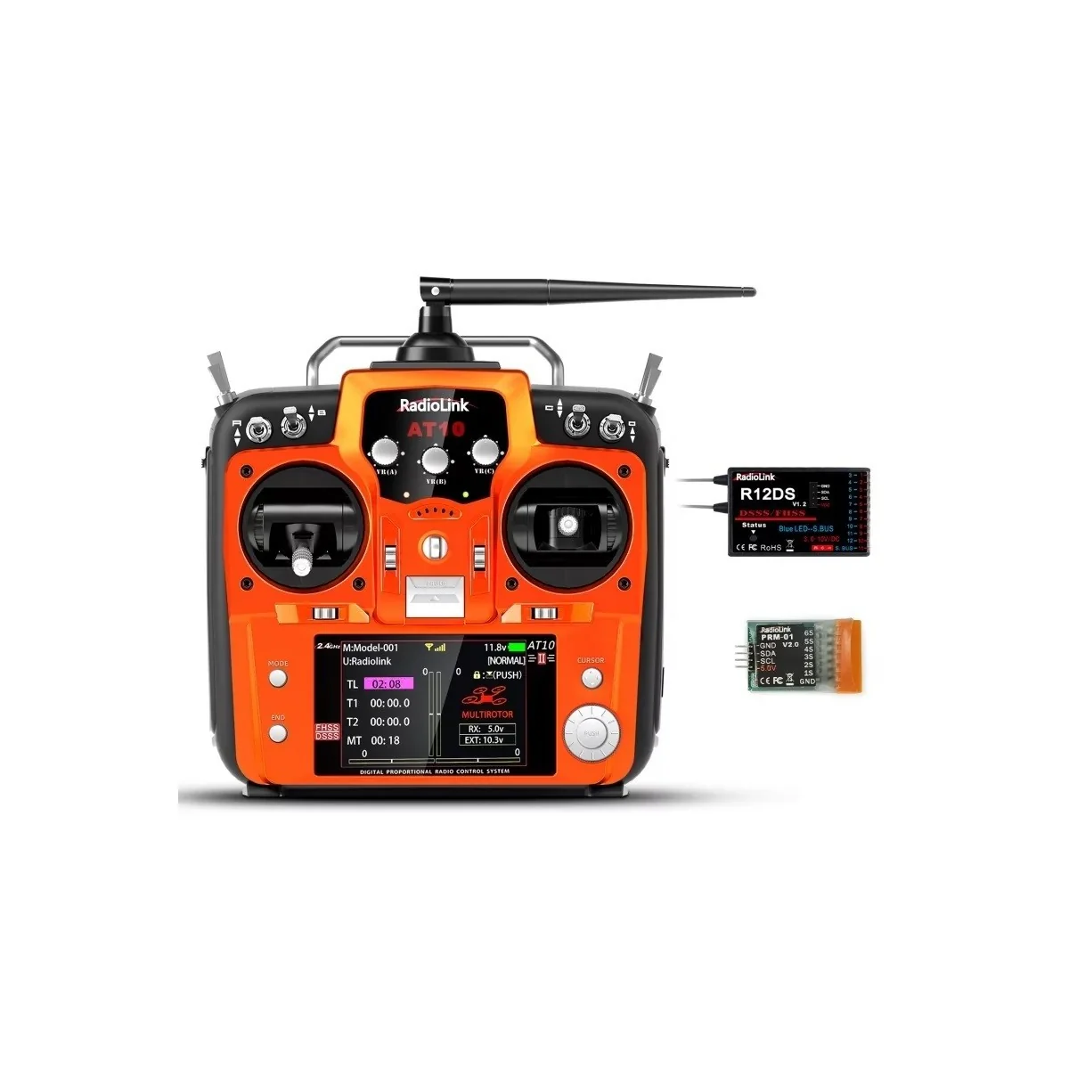 Radio AT10II 2.4Ghz 12 voies + R12DS + PRM-01 RadioLink RadioLink RDL-AT10II-SET - 2