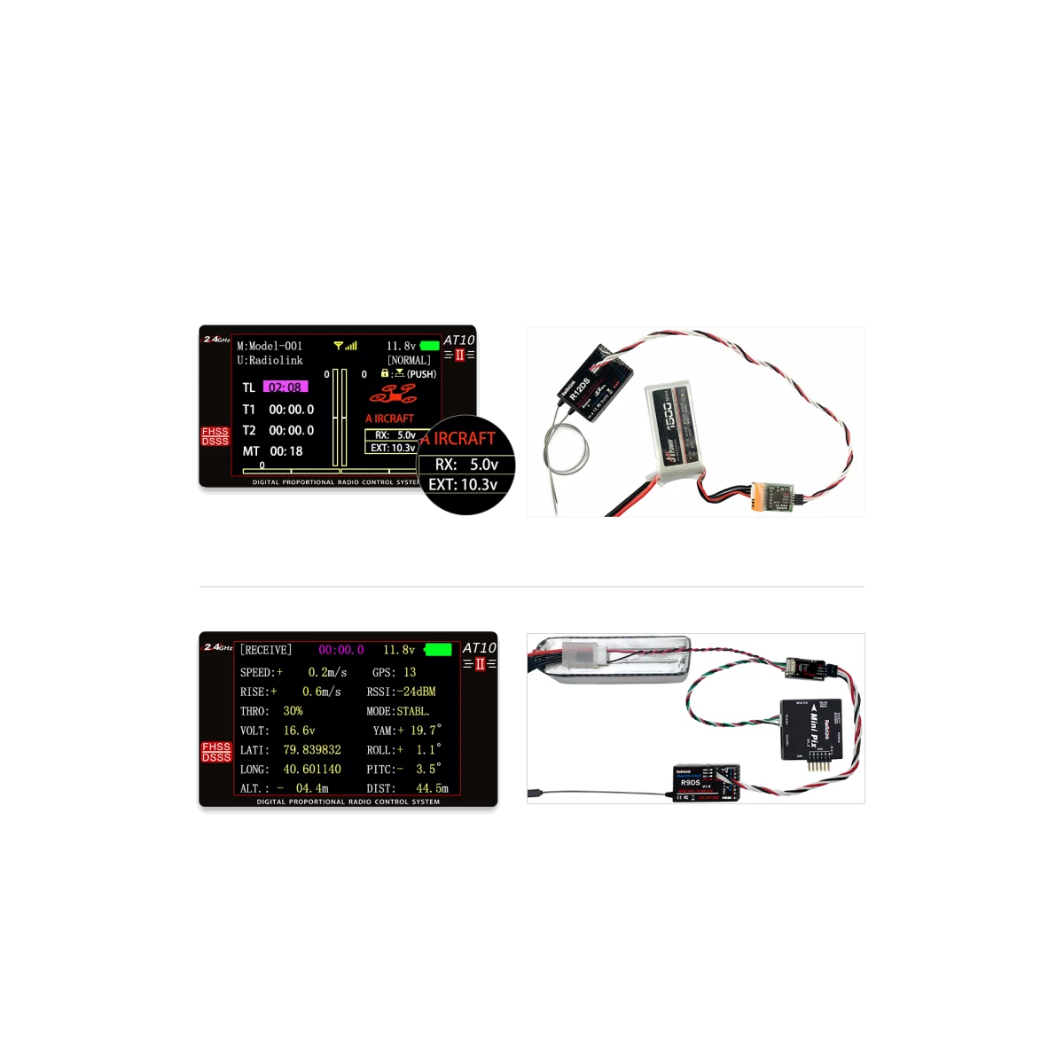Radio AT10II  2.4Ghz 12 voies + R12DS + PRM-01 RadioLink RadioLink RDL-AT10II-SET - 5