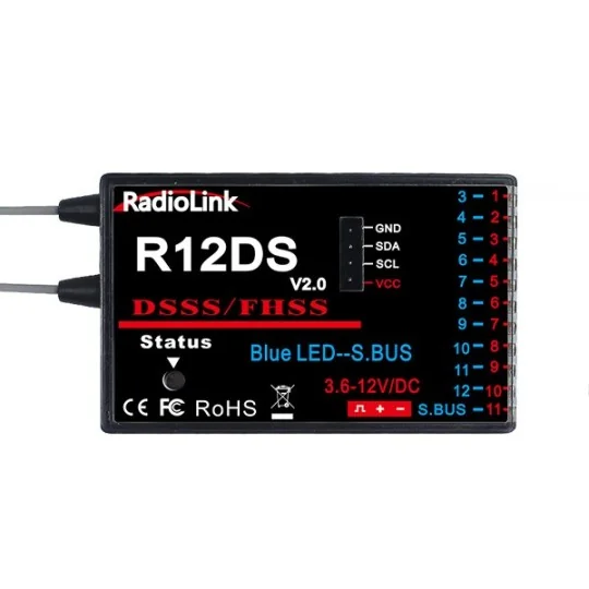 RDL-AT10II-SET-12-way AT10II 2.4Ghz Radio + R12DS + PRM-01 RadioLink