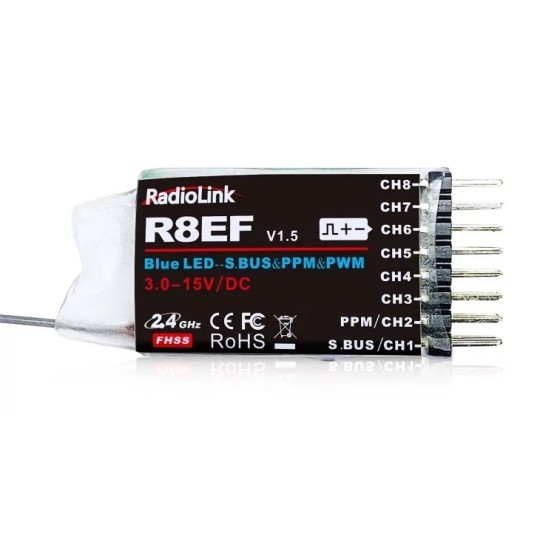 R8EF RadioLink 8-Way Receiver RadioLink RDL-0-R8EF - 1 RDL-0-R8EF-R8EF RadioLink 8-Way Receiver - RDL-0-R8EF