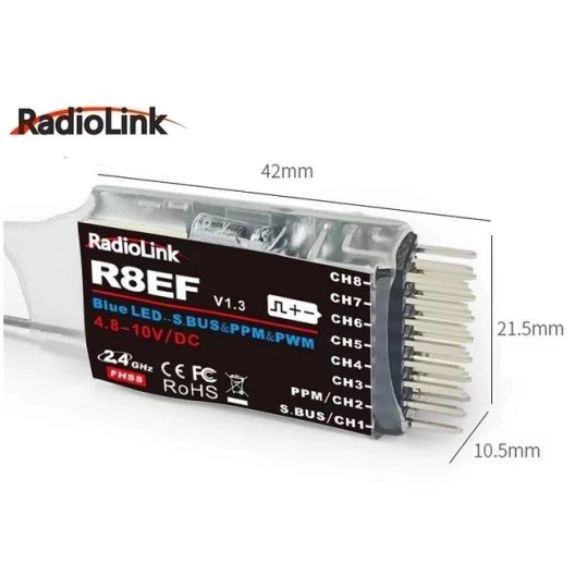 R8EF RadioLink 8-Way Receiver RadioLink RDL-0-R8EF - 3 RDL-0-R8EF-R8EF RadioLink 8-Way Receiver - RDL-0-R8EF