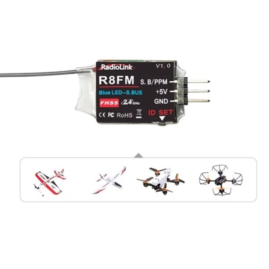 RDL-0-R8FM-8-way R8FM SBUS/PPM RadioLink signal receiver