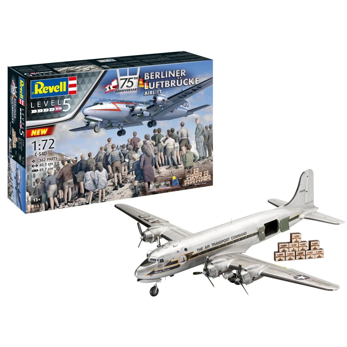 Box set 75th anniv. Airlift Berlin - C-54 D Skymaster 1/72 + Revell paints Revell 05652 - 1