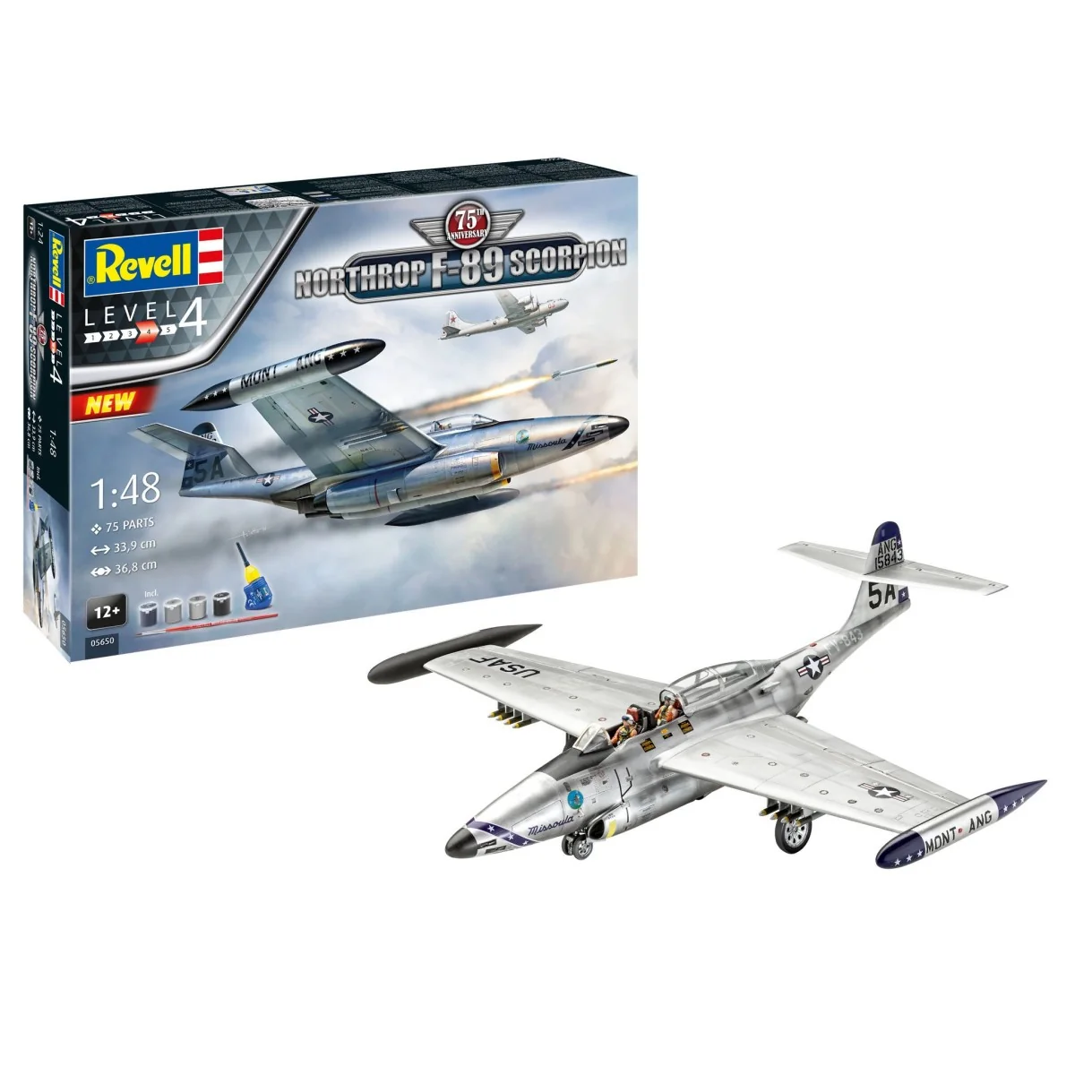 Coffret 75e anniv. Northrop F-89 Scorpion 1/48 + peintures Revell Revell 05650 - 1