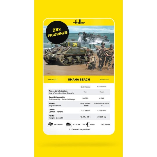 HEL-50332-Bataille d'Omaha Beach 1/72 Heller